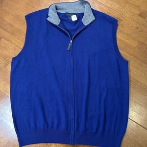 New Scott Barber Golf Vest Men's Size XL 100% Merino Wool Blue NWT MSRP $155
